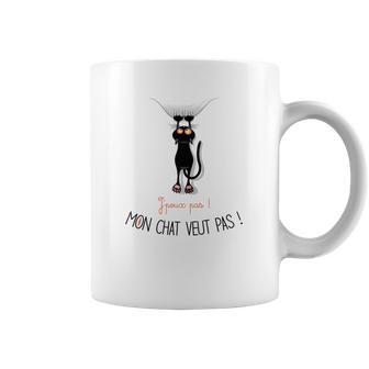 Tasse J'peux Pas Mon Chat Veut Pas, Humour Pour Amateurs de Chats - Cadeauxyz