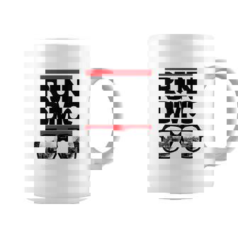 Tasse RUN DMC Blanc, Impression Logo & Lunettes Reflectives - Cadeauxyz