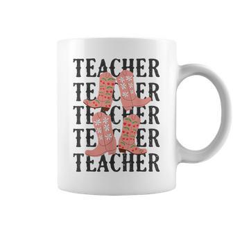 Teacher Cute Boho Cowgirl Boots Wild West Cowboy Rodeo Coffee Mug - Monsterry