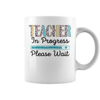Teacher In Progress Please Wait Future Teacher Leopard Coffee Mug - Seseable