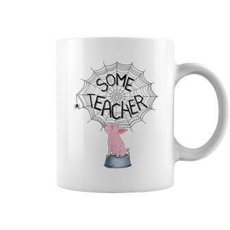 Some Teacher Spider Web Pig Coffee Mug - Monsterry