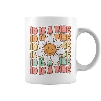 Ten Is A Vibe Cute Groovy 10Th Birthday Party Daisy Flower Coffee Mug - Thegiftio UK