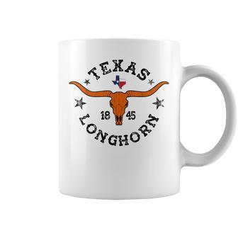 Texas 1845 Vintage Longhorn Cowboy And Rodeo Fan Coffee Mug - Monsterry DE