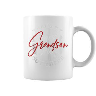 That's My Grandson Out There Baseball Grandpa Fathers Day Coffee Mug - Seseable