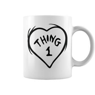 Thing 1 Heart Coffee Mug - Seseable
