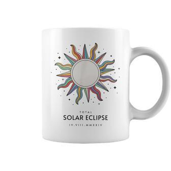 Total Solar Eclipse April 8 2024 Celestial Sun Roman Numeral Coffee Mug - Seseable