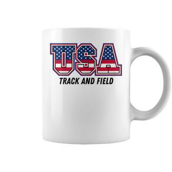 Track And Field Usa Team Sport Patriotic American Flag Coffee Mug - Seseable