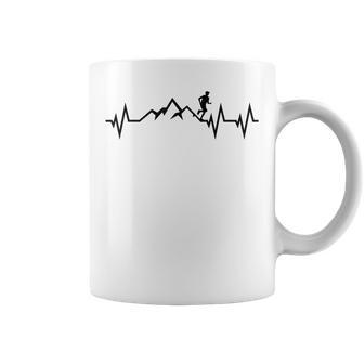 Trail Running Heartbeat Trailrunner Trail Runner Runners Coffee Mug - Monsterry