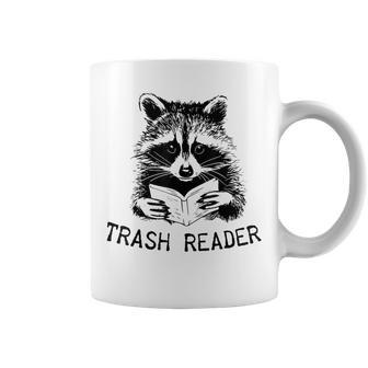 Trash Reader Bookish Raccoon Book Lover Opossum Meme Coffee Mug - Monsterry UK