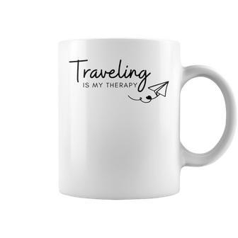 Traveling Is My Therapy Coffee Mug - Monsterry DE