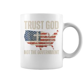 Trust God Not The Government Christian Faith America Flag Coffee Mug - Monsterry AU