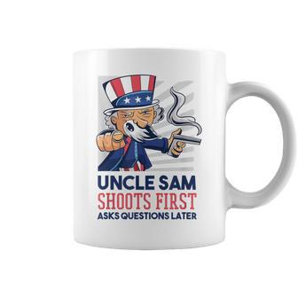 Uncle Sam Shoots First Asks Questions Later Coffee Mug - Monsterry DE