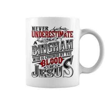 Underestimate Bingham Family Name Coffee Mug - Monsterry DE