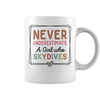 Never Underestimate A Girl Who Skydives Sky Diving Coffee Mug - Monsterry UK