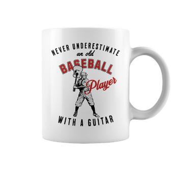 Never Underestimate An Old Baseball Player With A Guitar Coffee Mug - Thegiftio UK