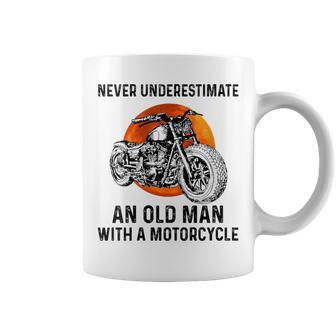 Never Underestimate An Old Man With A Motorcycle Birthday Coffee Mug - Thegiftio UK
