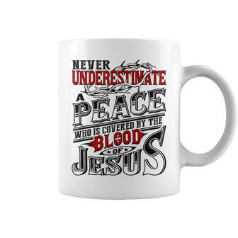 Never Underestimate Peace Family Name Coffee Mug - Seseable