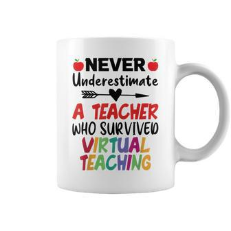 Never Underestimate A Teacher Who Survived Virtual Teaching Coffee Mug - Monsterry DE