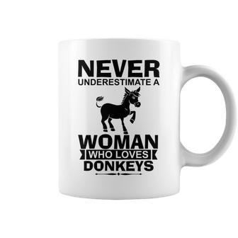 Never Underestimate A Woman Who Donkey Lover Coffee Mug - Seseable