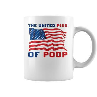 The United Piss Of Poop American Flag Saying Coffee Mug - Monsterry UK