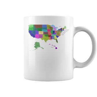 Us Map United States Map Miller Projection Coffee Mug - Monsterry