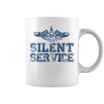 Us Navy Submarines Silent Service With Dolphins Coffee Mug - Monsterry UK