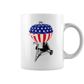Usa Charcoal Kettle Grill Stars And Stripes July 4Th Bbq Coffee Mug - Monsterry UK