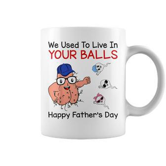 We Used To Live In Your Balls Boy And Girl Fathers Day Coffee Mug - Thegiftio UK