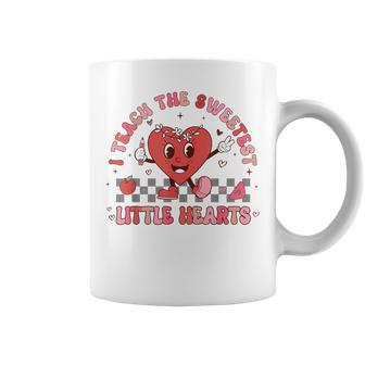Valentines Day I Teach The Sweetest Little Hearts Teachers Coffee Mug - Seseable