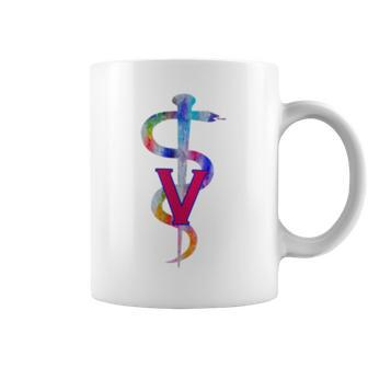 Veterinary V Caduceus Vet Veterinarian Coffee Mug - Monsterry CA