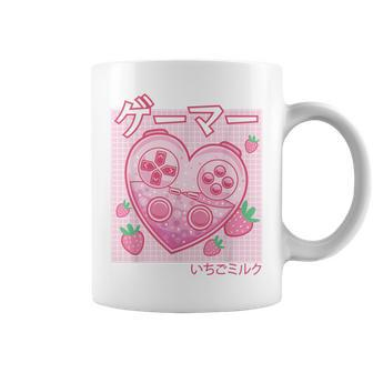 Video Gamer Japanese Kawaii Strawberry Milk Anime Aesthetic Coffee Mug - Thegiftio UK