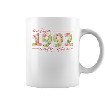 Vintage 1992 Limited Edition Tropical Flowers Birthday Coffee Mug - Monsterry