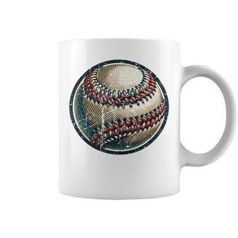 Vintage Baseball Dad Apparel Dad Basebal Happy Fathers Day Coffee Mug - Seseable