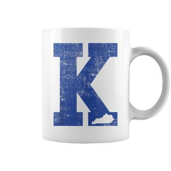 Vintage Blue Letter K Kentucky Coffee Mug - Seseable