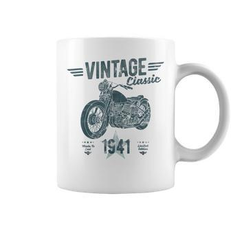 Vintage Born 1941 Birthday Classic Retro Motorbike Coffee Mug - Monsterry