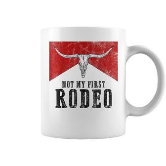 Vintage Bull Skull Western Life Country Not My First Rodeo Coffee Mug - Monsterry UK