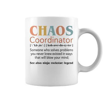 Vintage Chaos Coordinator Definition Teachers Mom Boss Women Coffee Mug - Monsterry