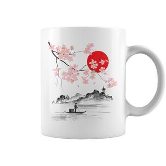 Vintage Cherry Blossom Sakura Japanese Art Sakura Coffee Mug - Monsterry UK