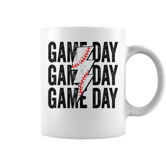 Vintage Game Day Baseball Lightning Bolt Team Sport Coffee Mug | Mazezy
