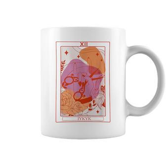 Vintage Lesbian Sapphic Tarot Card Cool Queer Ally Pride Coffee Mug - Monsterry AU