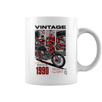 Vintage Motorcycle Bikers Motorbike Birthday Born In 1990 Coffee Mug - Monsterry DE