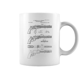 Vintage Patent Print 1854 Old West Six Shooter Gun Coffee Mug - Monsterry