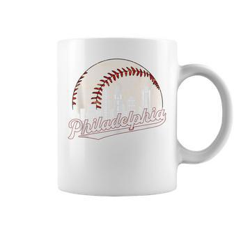Vintage Philadelphia Philly Cityscape Baseball Skyline Old Coffee Mug - Monsterry UK