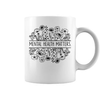 Vintage Retro Wildflower Mental Health Awareness Matters Coffee Mug | Mazezy DE