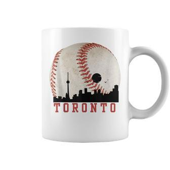 Vintage Toronto Cityscape Travel Theme With Baseball Graphic Coffee Mug - Monsterry DE