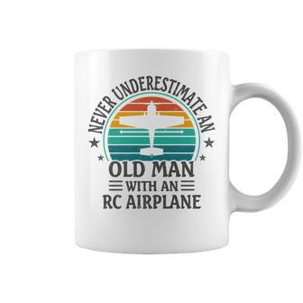 Vintage Never Underestimate An Old Man With An Rc Airplane Coffee Mug - Thegiftio UK