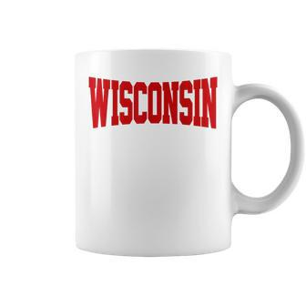 Vintage Wisconsin Wisconsin Red Retro Coffee Mug - Seseable