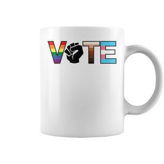Vote Your True Colors Lgbtq Racism Sexism Flags Protest Coffee Mug - Monsterry