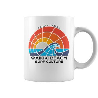 Waikiki Surf Culture Colorful Beach Coffee Mug - Monsterry UK