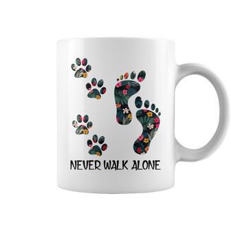 Never Walk Alone Paw Dog Flower Dog Friends Dog Lover Coffee Mug - Monsterry UK